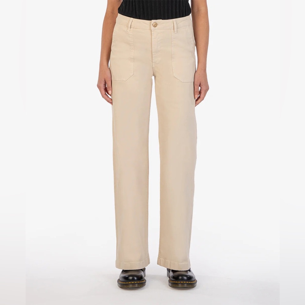 Kot From The Kloth Meg Utility High Rise With Leg Beige Pants size 12